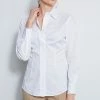 Elie Tahari Classic Poplin Shirt 1 Elie Tahari Classic Poplin Shirt -Elie Tahari Sales 2023 E20M021U RATTAN E8017502 WHITE 2front 4840