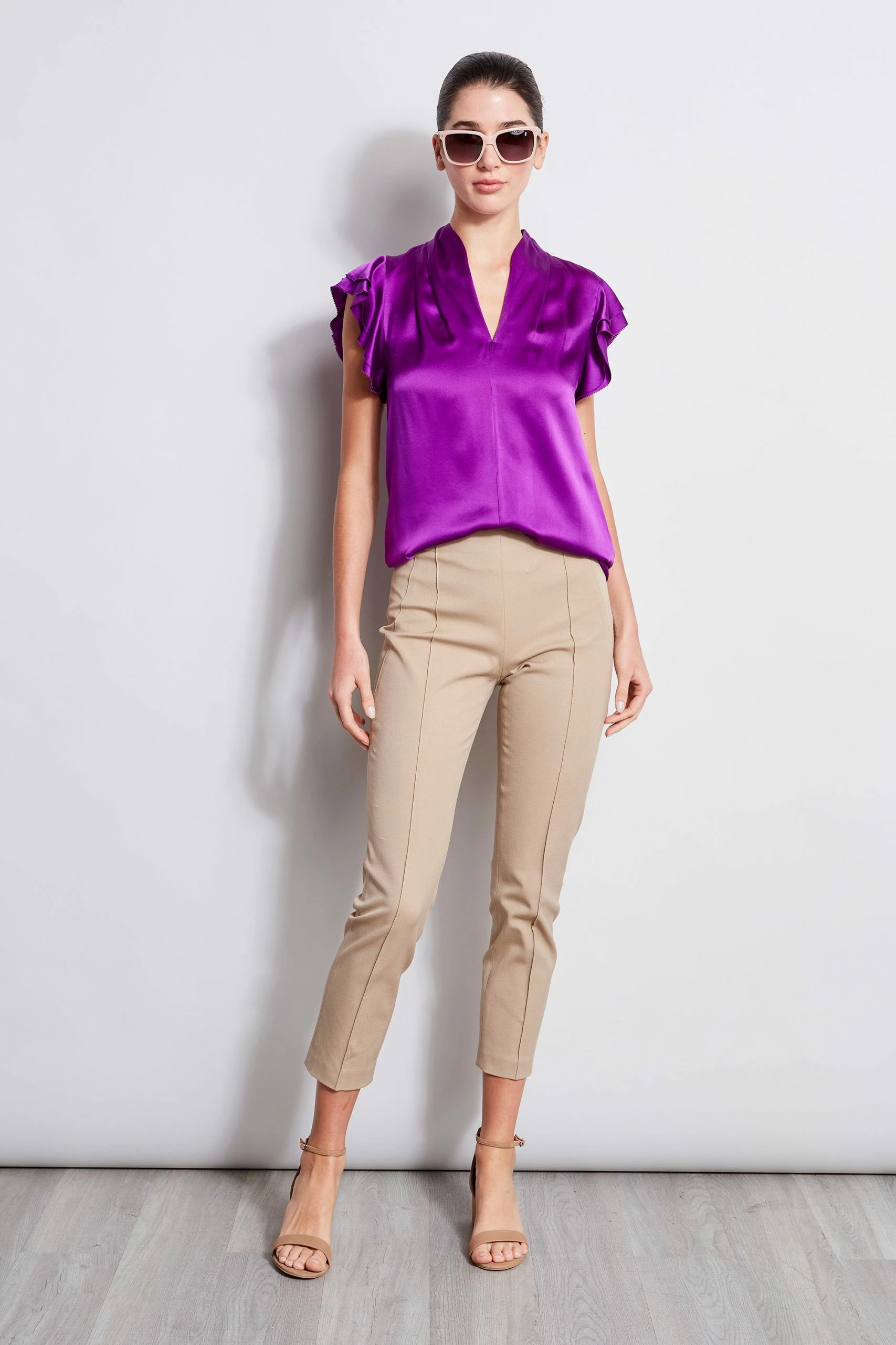 Elie Tahari Silk Satin Flutter Shirt 5 Elie Tahari Silk Satin Flutter Shirt - Image 3