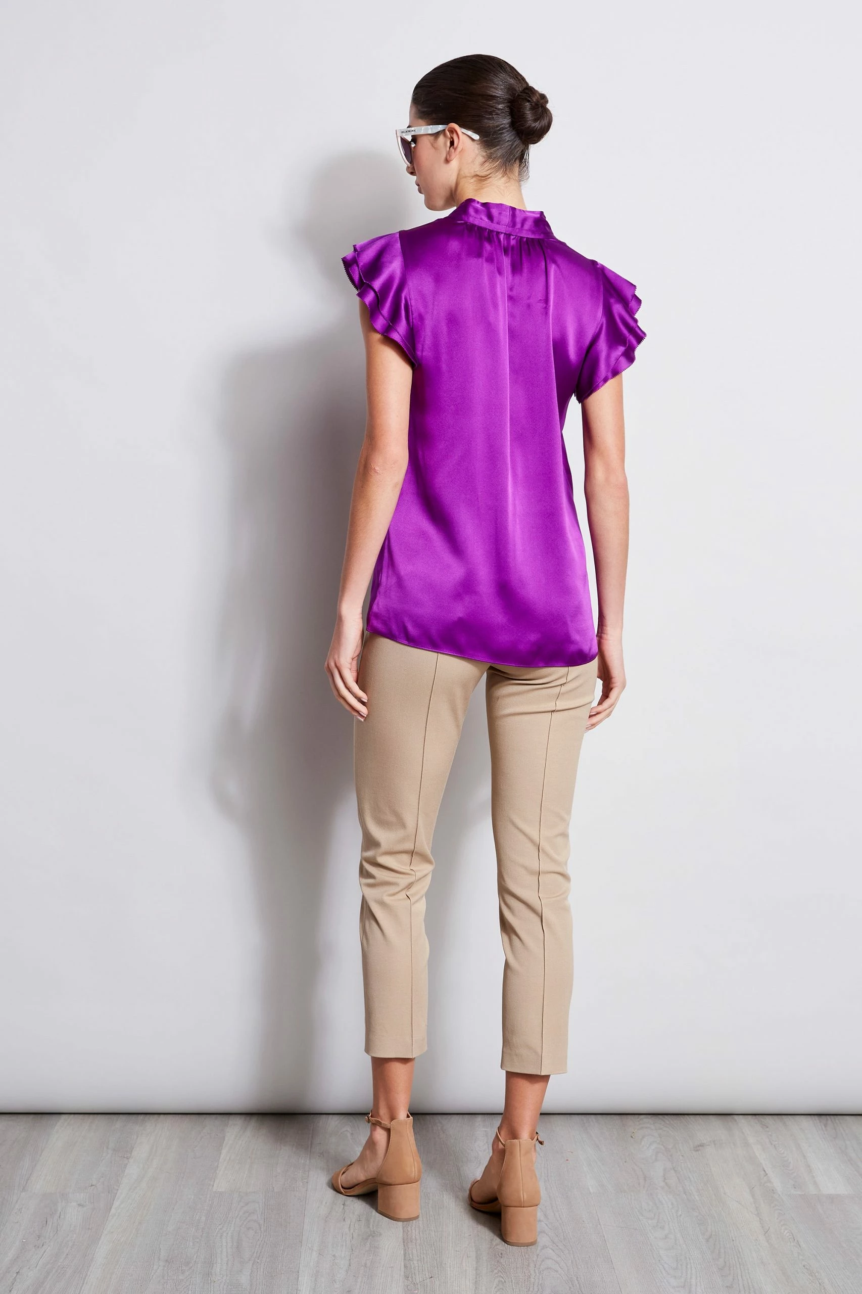 Elie Tahari Silk Satin Flutter Shirt 4 Elie Tahari Silk Satin Flutter Shirt - Image 2