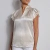 Elie Tahari Silk Satin Flutter Shirt 1 Elie Tahari Silk Satin Flutter Shirt -Elie Tahari Sales 2023 E20M021U White E207G513 Buff 2FRONT 2175