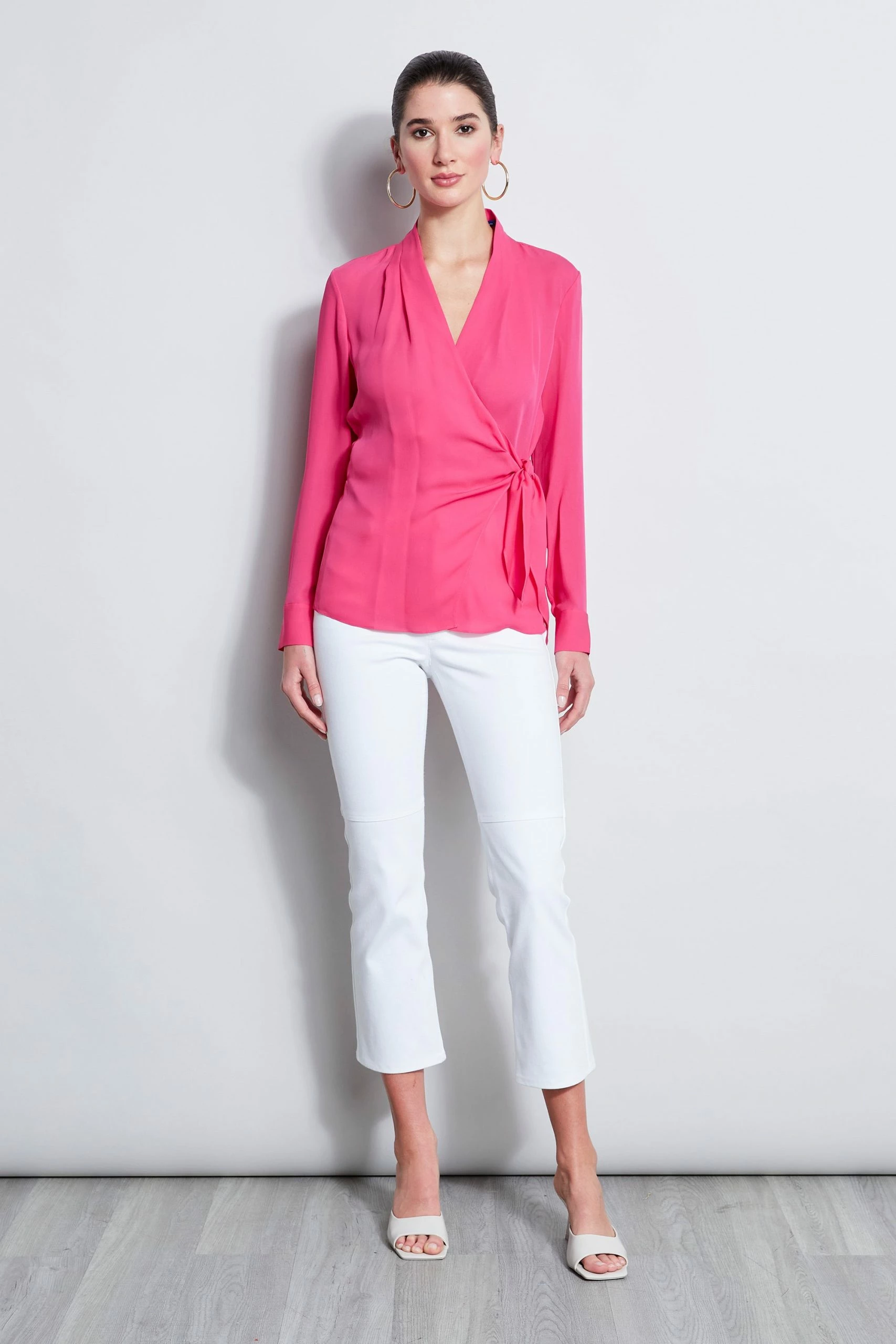 Elie Tahari Long Sleeve Silk Wrap Shirt 4 Elie Tahari Long Sleeve Silk Wrap Shirt - Image 2