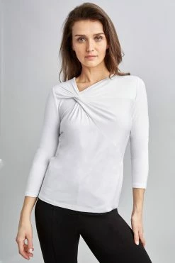 Elie Tahari Asymmetrical 3/4 Twist Knit