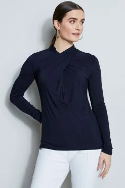 Elie Tahari Long Sleeve Twist Knit