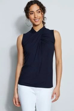 Elie Tahari Sleeveless Mock Twist Knit