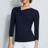 Elie Tahari Asymmetrical Twist Knot Knit -Elie Tahari Sales 2023 E256B542 STARGAZER 2FRONT 018