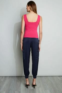 Elie Tahari Contour Tank Sweater 7 Elie Tahari Contour Tank Sweater -Elie Tahari Sales 2023 E25X3502 PEONY 3BACK 019