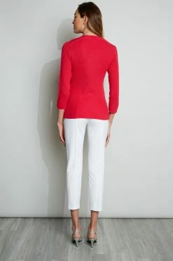 Elie Tahari Silk/Cashmere Contour Sweater -Elie Tahari Sales 2023 E25YC2502 PEONY 3BACK 051 e32e72c7 036f 4070 bf90 b1d10c579aaa