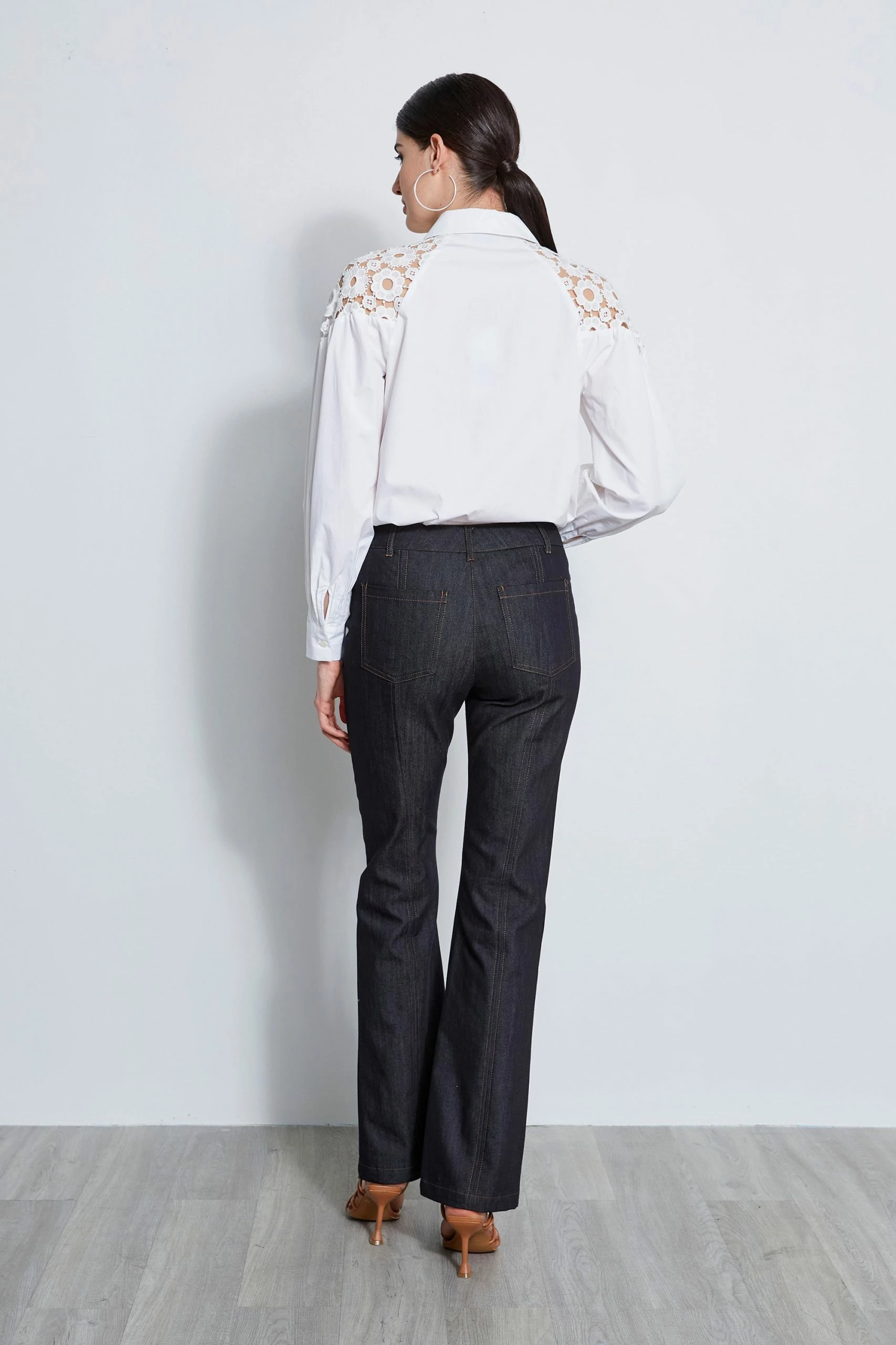 Cotton Lace Sleeve Button Down Shirt 7 Cotton Lace Sleeve Button Down Shirt - Image 5