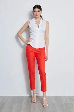 Elie Tahari Jacquard Stretch Crop Pant 10 Elie Tahari Jacquard Stretch Crop Pant -Elie Tahari Sales 2023 E3033203 TOMATO E2017512 WHITE 1HERO 1515 caeb4082 9359 425b 8185 b65cf825b9e5