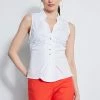 Elie Tahari Sleeveless Ruched Shirt
