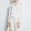 Elie Tahari Long Sleeve Silk Contour Shirt -Elie Tahari Sales 2023 E3033203 VANILLABEAN E310N513 FRESHPEARL 2FRONT 1266