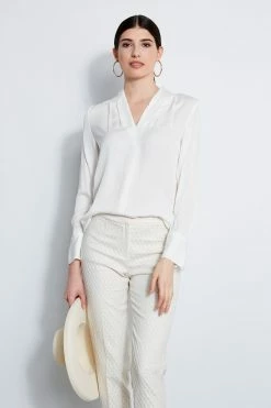 Elie Tahari Long Sleeve Silk Contour Shirt