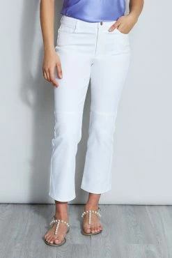 Elie Tahari Cropped White Jeans