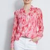 Elie Tahari Silk Biba Swirl Button Down Shirt -Elie Tahari Sales 2023 E303D202 WHITE E2087103 TROPICPINK E3045503 MULTI 1HERO 478 1