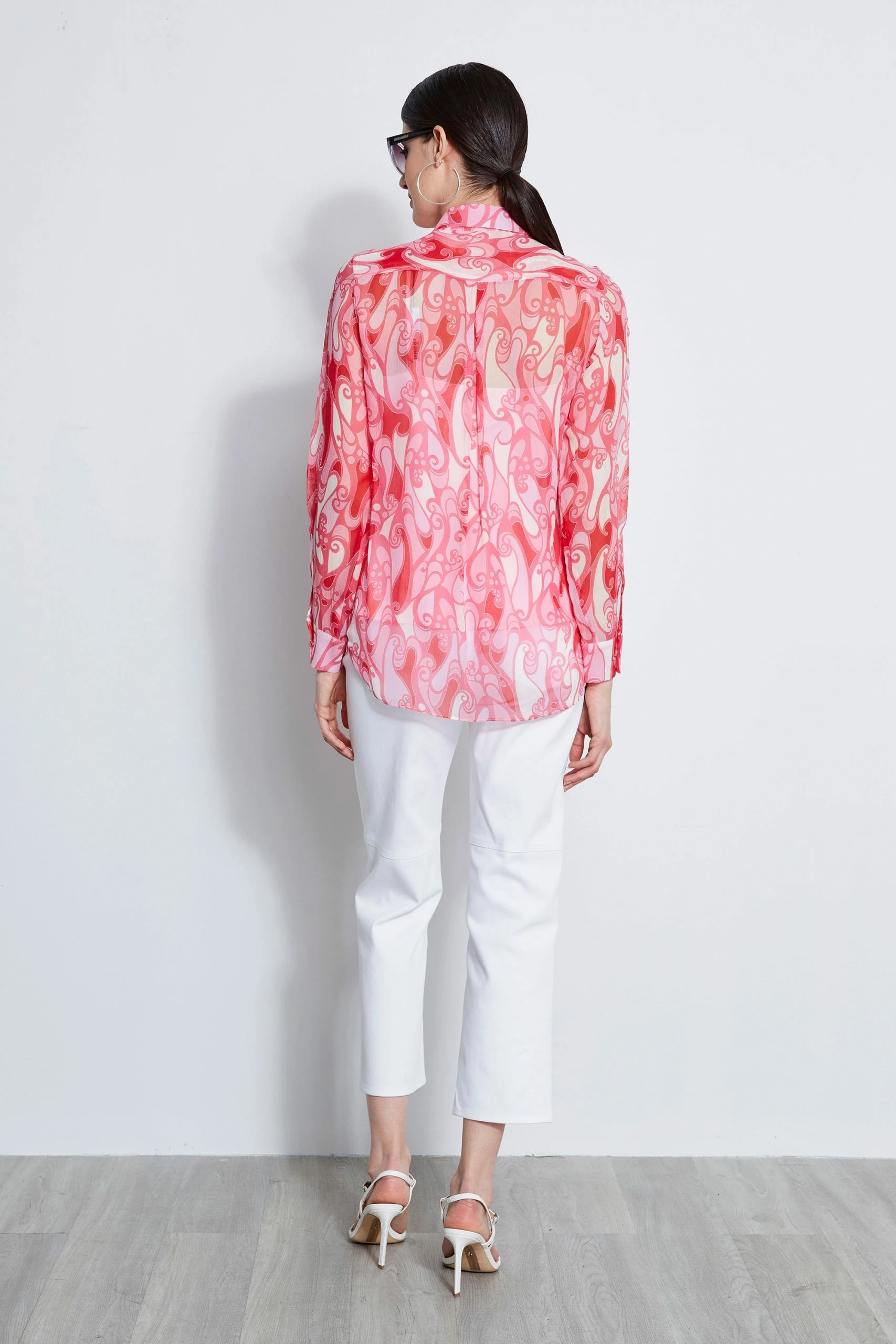 Elie Tahari Silk Biba Swirl Button Down Shirt 8 Elie Tahari Silk Biba Swirl Button Down Shirt - Image 6