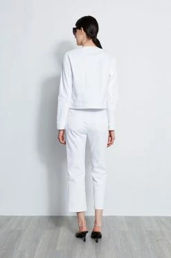 Elie Tahari Crest Button Denim Jacket 13 Elie Tahari Crest Button Denim Jacket -Elie Tahari Sales 2023 E303D202 WHITE E303D103 WHITE E65X2502 BLACK 3back 4244