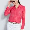 Elie Tahari Floral Jacquard Button Down Shirt -Elie Tahari Sales 2023 E303D202 WHITE E3043503 TROPICPINK 2front 4218