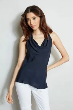 Elie Tahari Cowl Halter Shirt