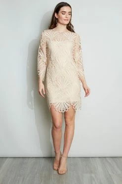 Elie Tahari Scallop Lace Dress