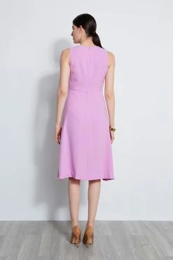 Elie Tahari Fit & Flare Dart Midi Dress -Elie Tahari Sales 2023 E3087603 ORCHID 3BACK 2817