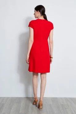 Elie Tahari Geo Lace Inset Dress -Elie Tahari Sales 2023 E3087613 BERRY 3BACK 2908