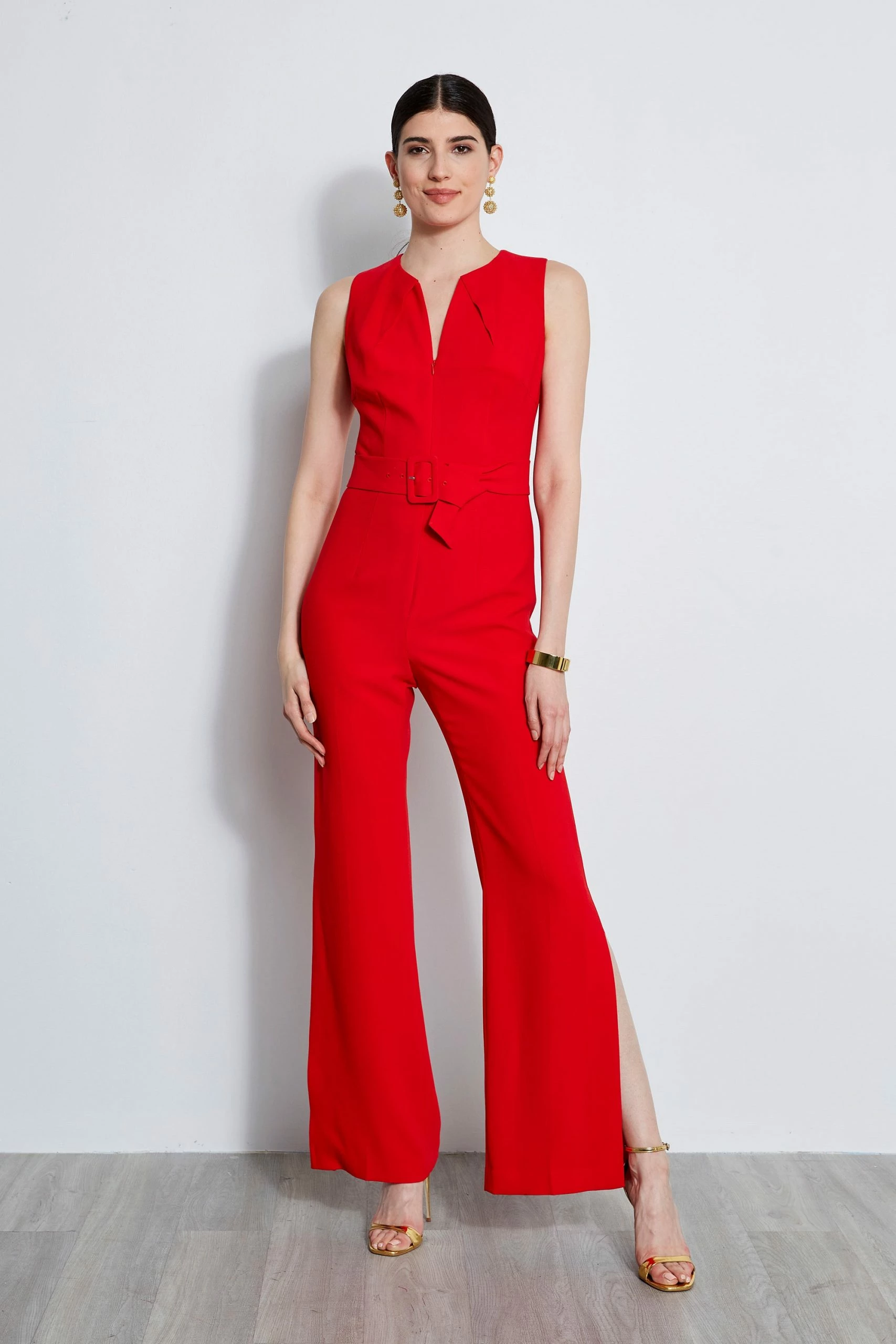 Elie Tahari Belted Slit Jumpsuit 3 Elie Tahari Belted Slit Jumpsuit