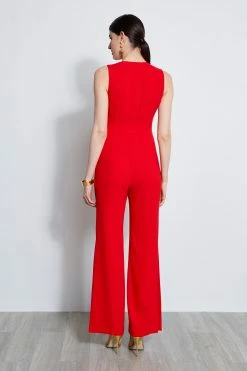 Elie Tahari Belted Slit Jumpsuit 7 Elie Tahari Belted Slit Jumpsuit -Elie Tahari Sales 2023 E3087623 BERRY 3BACK 2712
