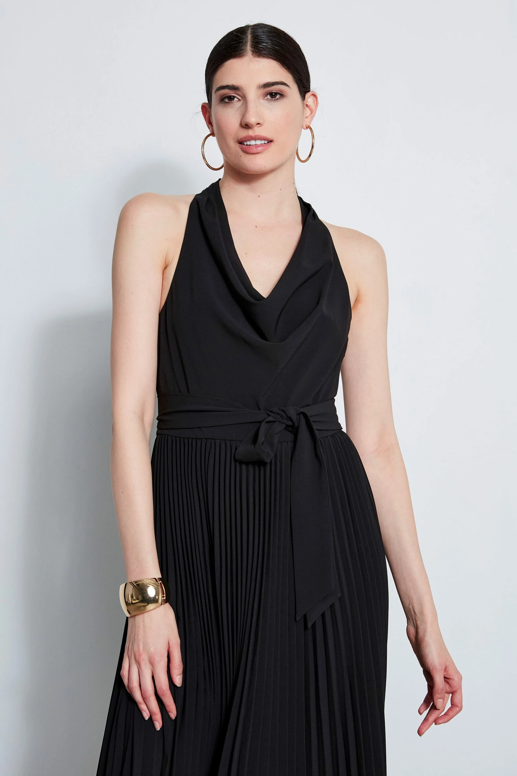 Elie Tahari Pleated Cowl Midi Dress 5 Elie Tahari Pleated Cowl Midi Dress - Image 3