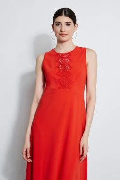Elie Tahari Lace Applique Midi Dress -Elie Tahari Sales 2023 E3098613 AGAVE 3BACK 3261 1