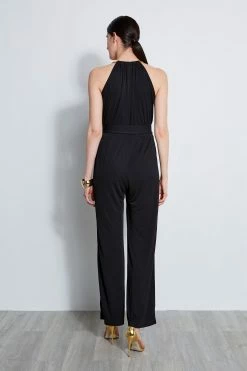 Elie Tahari Chain Jersey Jumpsuit -Elie Tahari Sales 2023 E309U613 BLACK 3back 4918