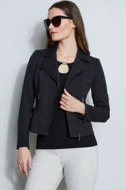 Elie Tahari Stretch Moto Jacket