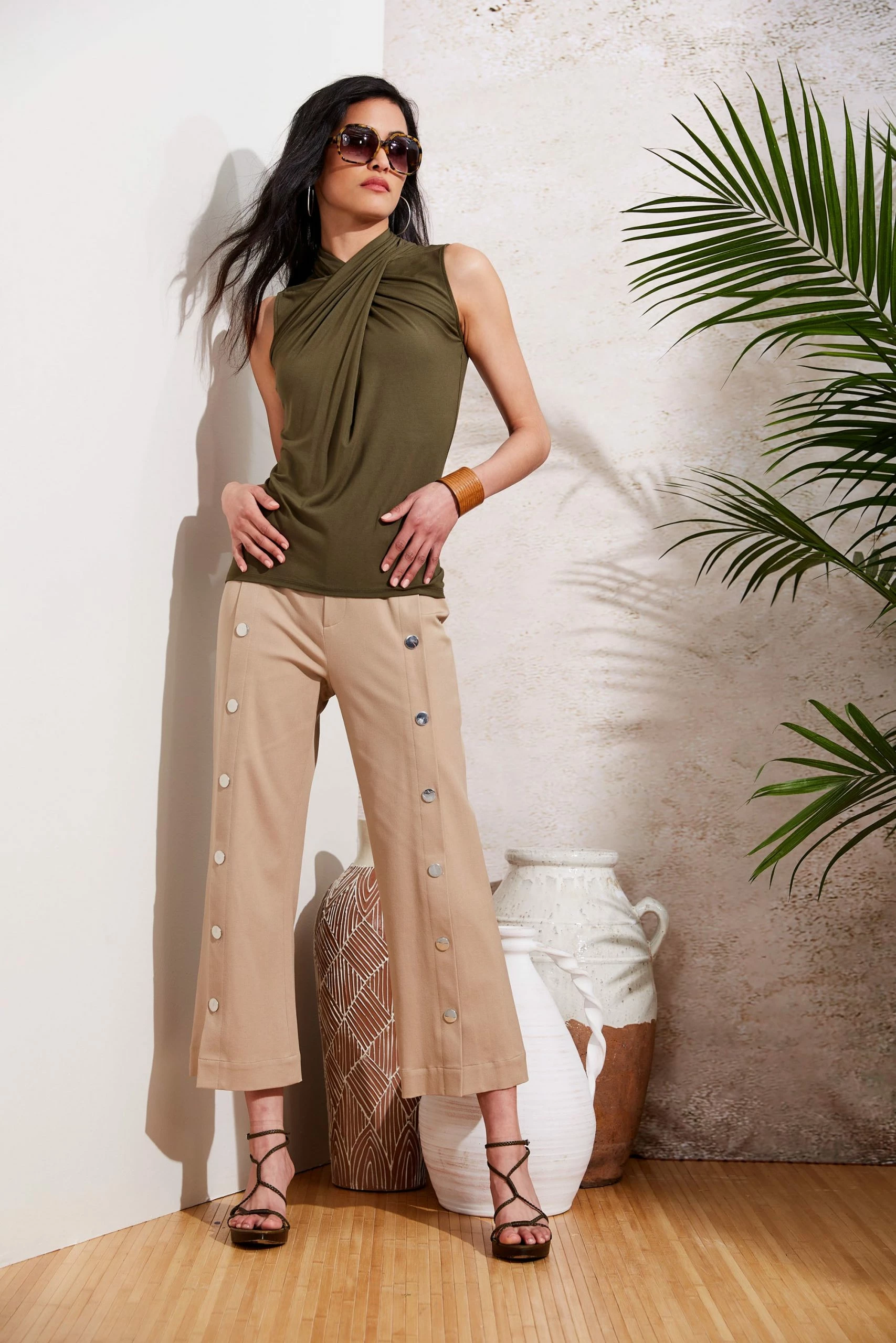 Elie Tahari Stretch Twill Snap Pant 4 Elie Tahari Stretch Twill Snap Pant - Image 2