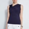 Elie Tahari Sleeveless Asymmetric Twist Knit -Elie Tahari Sales 2023 E30M0203 WHITE E356X503 STARGAZER 2FRONT 2102