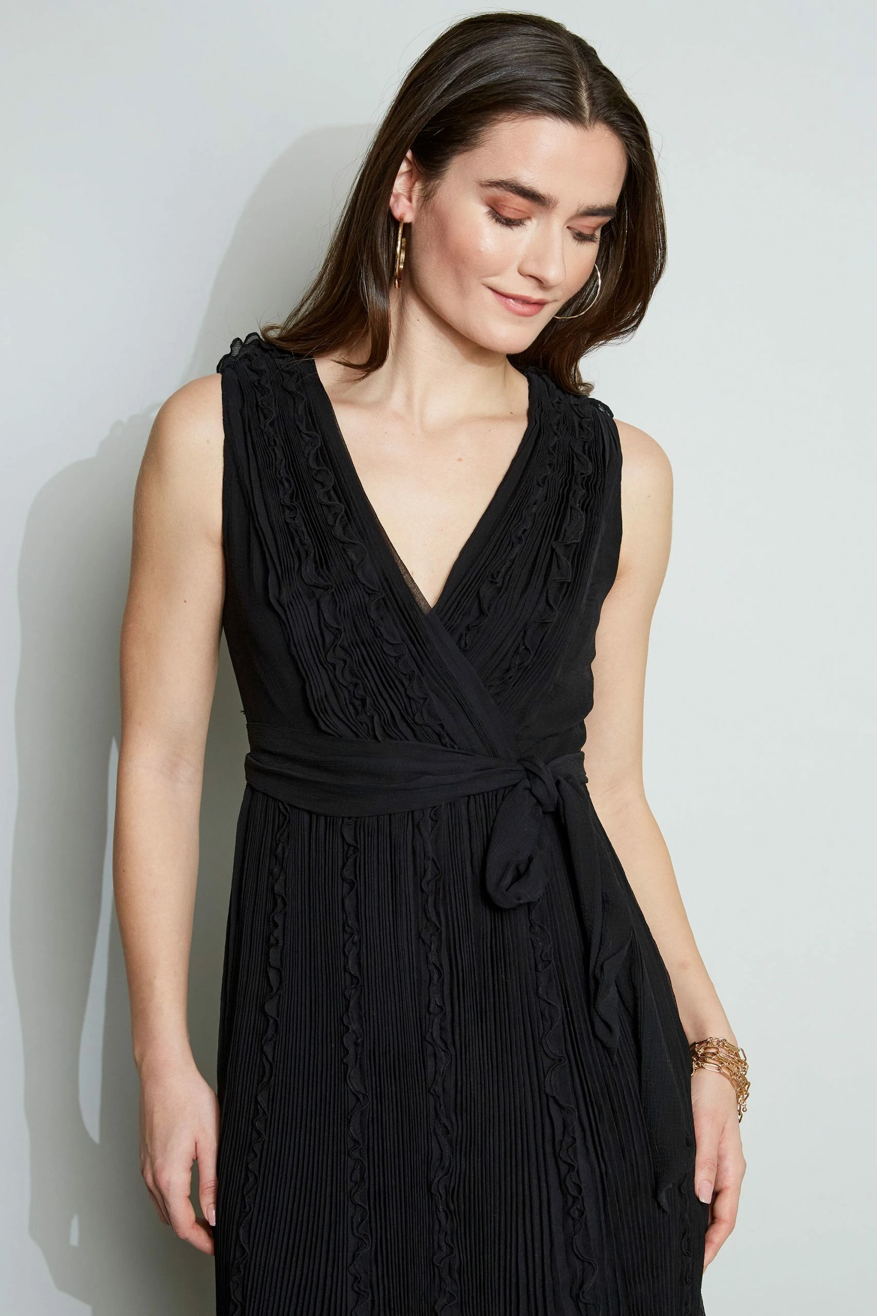 Elie Tahari Silk Ruffle Midi Dress 5 Elie Tahari Silk Ruffle Midi Dress - Image 3