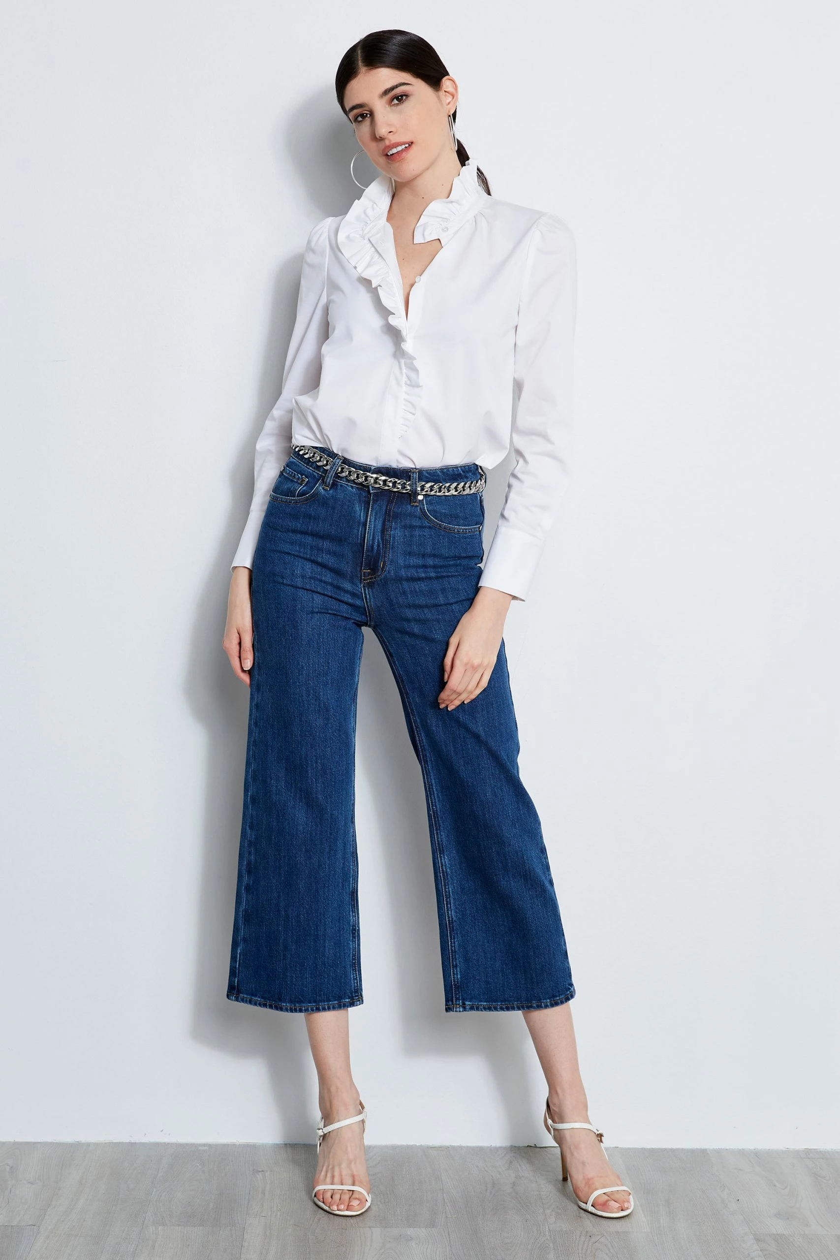 Elie Tahari Poplin Ruffle Shirt 4 Elie Tahari Poplin Ruffle Shirt - Image 2