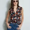 Elie Tahari Rosemallo Floral Contour Shirt -Elie Tahari Sales 2023 E315J202 INDIGO E502M503 MULTI 2front 536