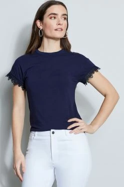 Elie Tahari Lace Trim Knit 8 Elie Tahari Lace Trim Knit -Elie Tahari Sales 2023 E356X502 STARGAZER 2FRONT 019