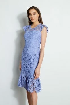Elie Tahari Vine Lace Midi Dress -Elie Tahari Sales 2023 E401C603 WYSTERIA 2front 1049