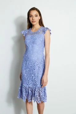 Elie Tahari Vine Lace Midi Dress -Elie Tahari Sales 2023 E401C603 WYSTERIA 2front 1055