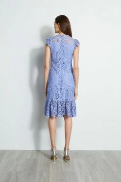 Elie Tahari Vine Lace Midi Dress -Elie Tahari Sales 2023 E401C603 WYSTERIA 3back 2175