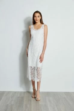 Elie Tahari Lace Maxi Dress -Elie Tahari Sales 2023 E401J603 PEARL 1HERO 1106