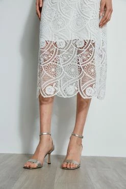 Elie Tahari Lace Maxi Dress -Elie Tahari Sales 2023 E401J603 PEARL 2front 2273