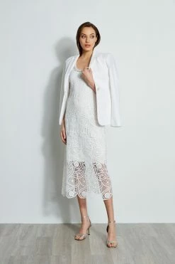 Elie Tahari Lace Maxi Dress -Elie Tahari Sales 2023 E401J603 PEARL 3back 2279
