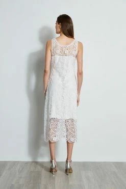 Elie Tahari Lace Maxi Dress -Elie Tahari Sales 2023 E401J603 PEARL 3back 2286