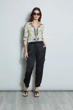 Elie Tahari Satin Cargo Pocket Pant -Elie Tahari Sales 2023 E4027203 BLACK ETR32126 DAMASK 4styling 391 d922702f a74c 45c9 ae85 cb863a765b62
