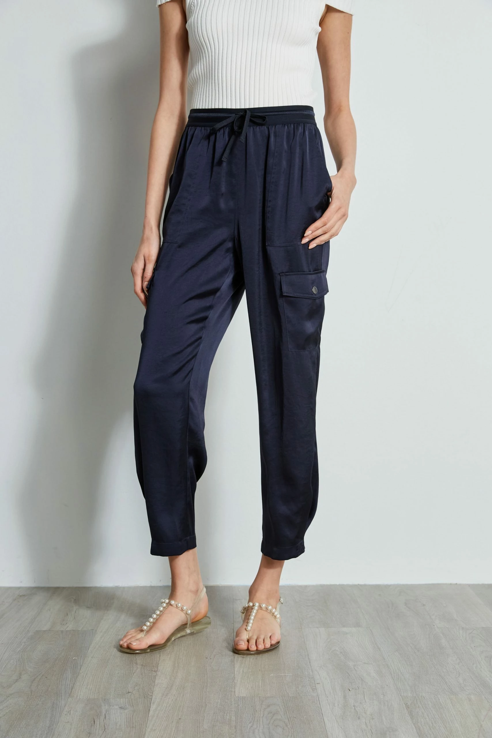 Elie Tahari Satin Cargo Pocket Pant 3 Elie Tahari Satin Cargo Pocket Pant
