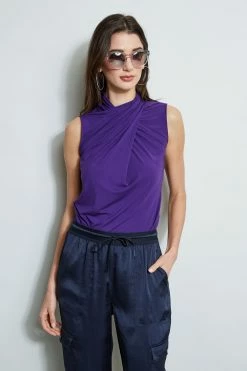 Elie Tahari Sleeveless Twist Knit 9 Elie Tahari Sleeveless Twist Knit -Elie Tahari Sales 2023 E4027203 STARGAZER E556X513 BLACKBERRY 2front 249