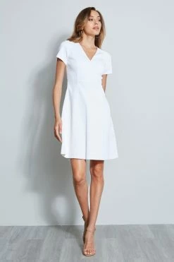 Elie Tahari Harley Dress -Elie Tahari Sales 2023 E403C600 WHITE DRESS 1HERO 092