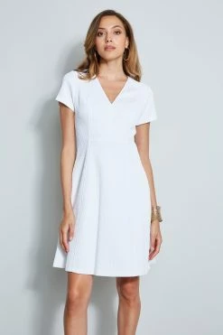 Elie Tahari Harley Dress -Elie Tahari Sales 2023 E403C600 WHITE DRESS 2FRONT 285