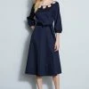 Elie Tahari Keyhole Cotton Midi Dress -Elie Tahari Sales 2023 E4044612 STARGAZER 1HERO 014